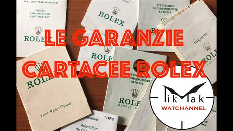 Le garanzie cartacee Rolex .